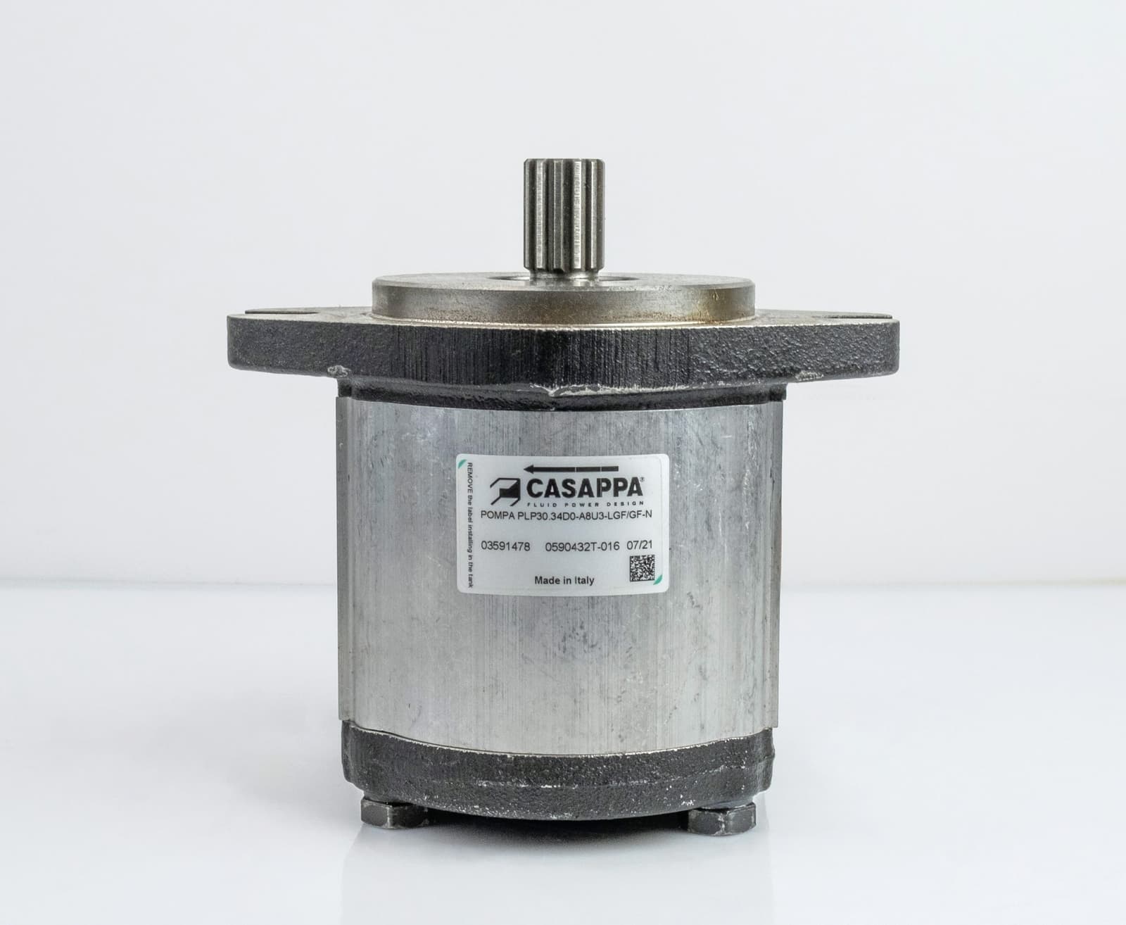 Насос шестерённый PLP30.34D0-A8U3-LGF/GF-N 03591478 CASAPPA / 34,55 см3; 240 БАР; 350-3000 об/мин; фланец SAE ″B″ 2 болты (U3); вал SAE ″B″ шлиц (A8)