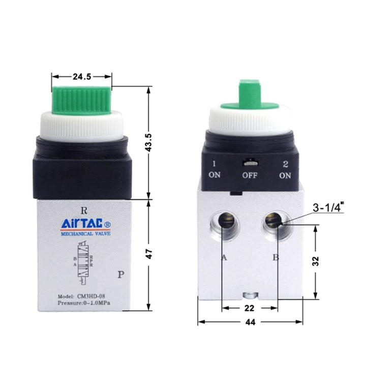 Ручной клапан AirTAC CM3HD08G