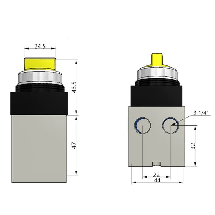Ручной клапан AirTAC CM3HD08Y