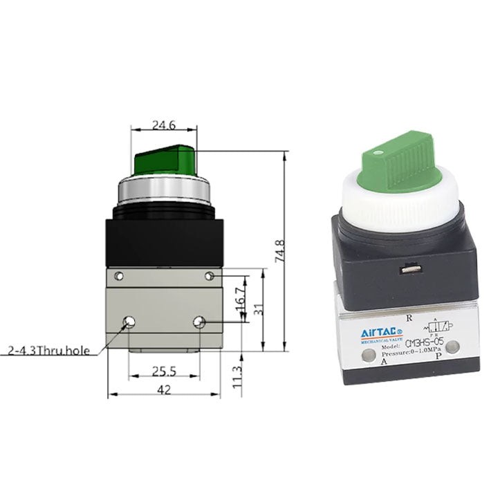 Ручной клапан AirTAC CM3HS05G