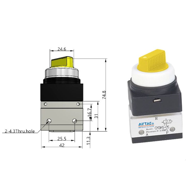 Ручной клапан AirTAC CM3HS05Y