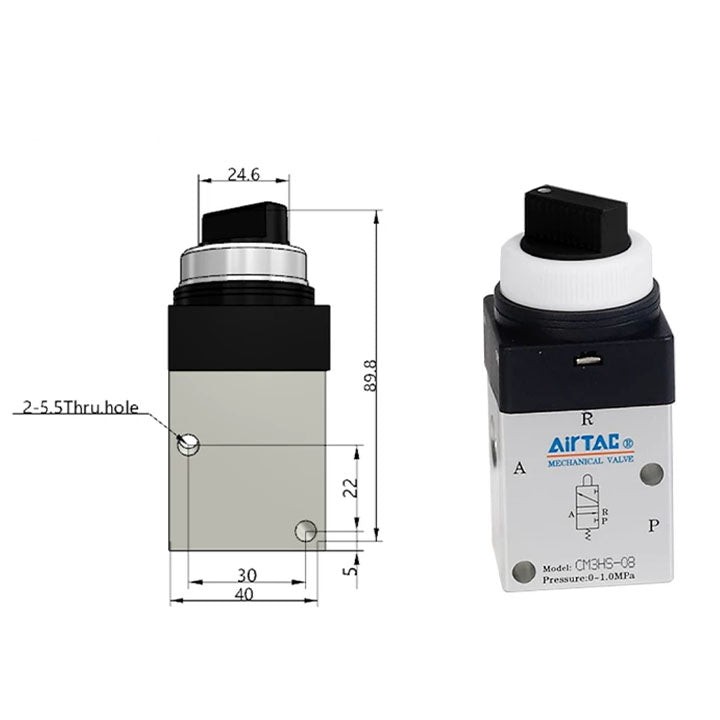 Ручной клапан AirTAC CM3HS08BG