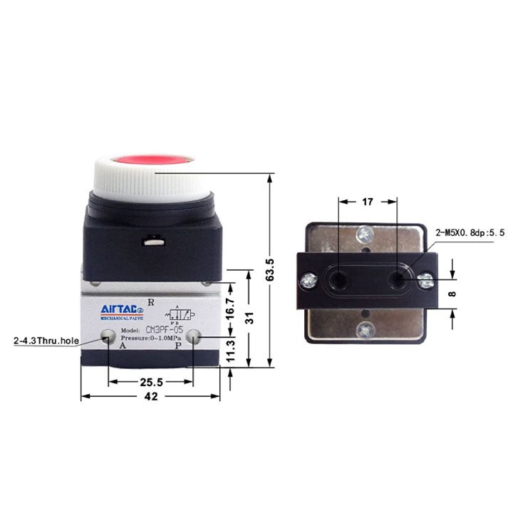 Ручной клапан AirTAC CM3PF05R