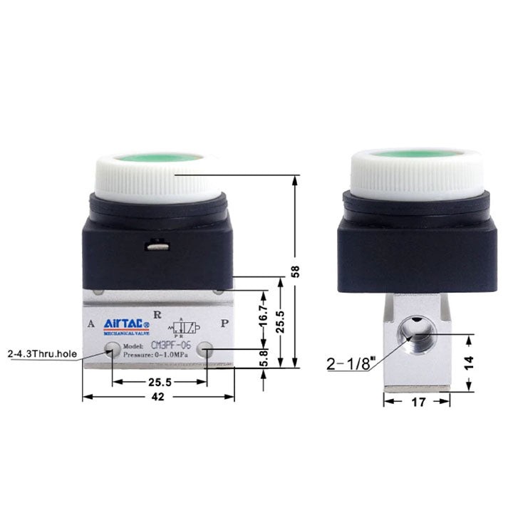 Ручной клапан AirTAC CM3PF06GG