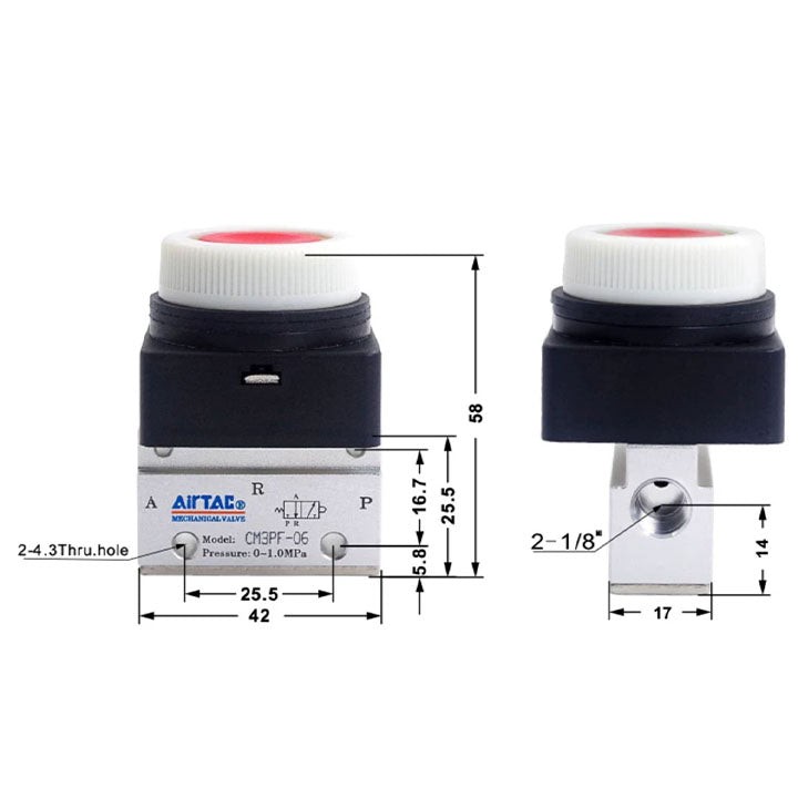 Ручной клапан AirTAC CM3PF06RT