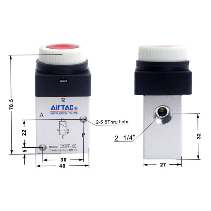 Ручной клапан AirTAC CM3PF08RG