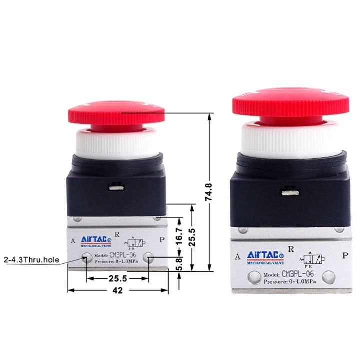 Ручной клапан AirTAC CM3PL06G
