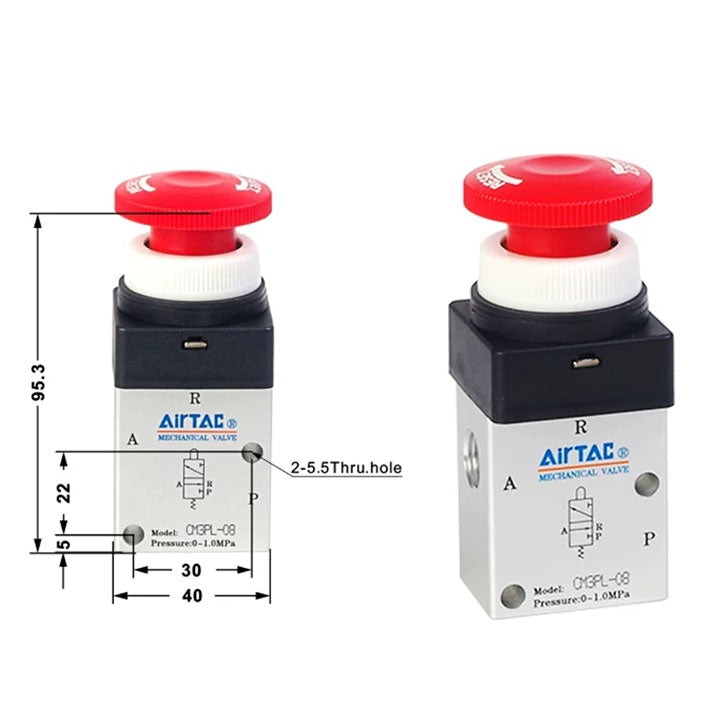 Ручной клапан AirTAC CM3PL08