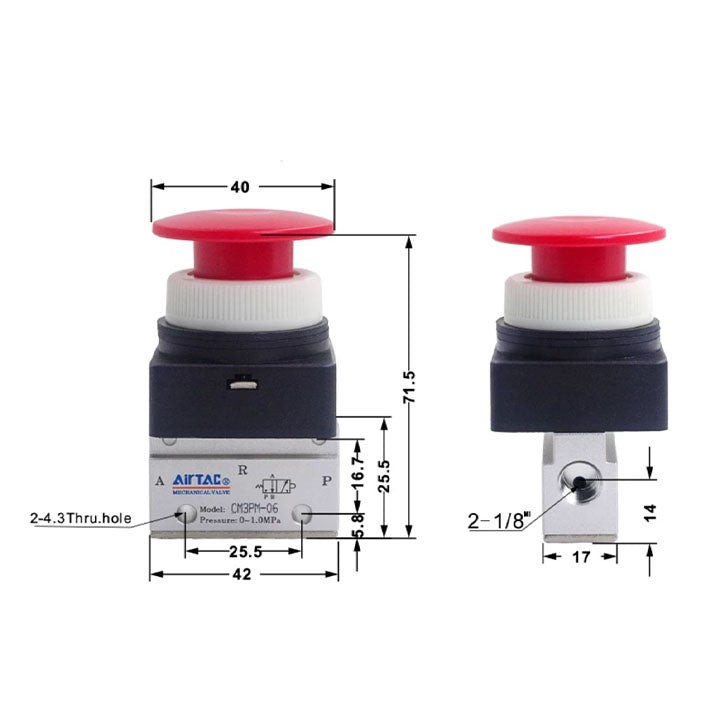 Ручной клапан AirTAC CM3PM06R