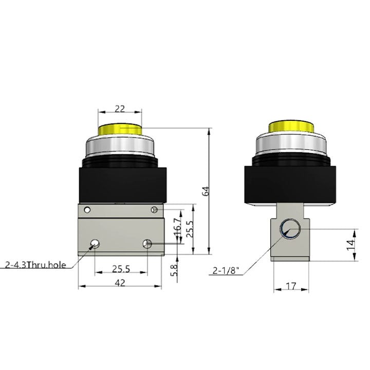 Ручной клапан AirTAC CM3PP06YG