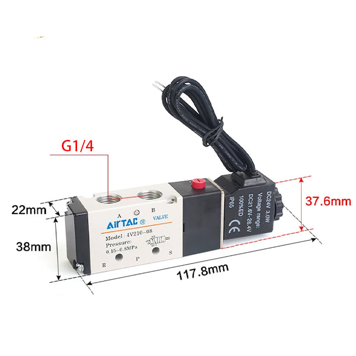 Электромагнитный клапан AirTAC 4V210-08