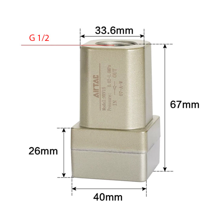 Обратный пневмоклапан AirTAC NRV15G
