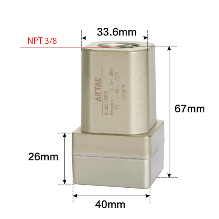 Обратный пневмоклапан AirTAC NRV10T