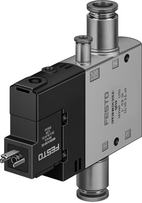 Распределитель с электроуправлением Festo CPE18-M3H-3OLS-QS-10, арт. 163804, тип резьбы G, тип управления Электромагнитное — фото товара
