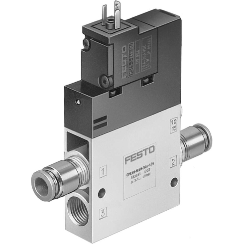 Распределитель с электроуправлением Festo CPE18-M3H-3OL-QS-10, арт. 163800, тип резьбы G, тип управления Электромагнитное — фото товара