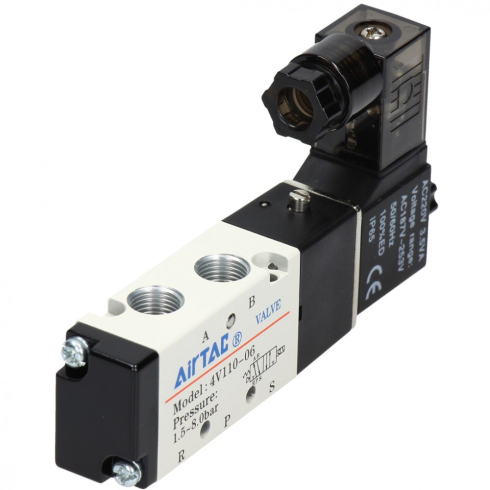 Распределитель с электроуправлением AirTAC 4V110-06E, тип резьбы R, тип управления Электромагнитное — фото товара