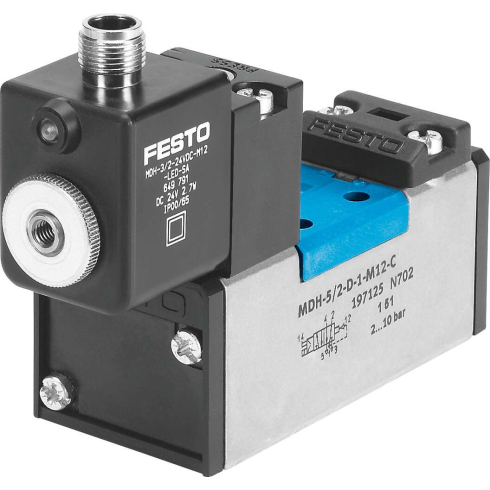 Распределитель с электроуправлением Festo MDH-5/2-D-1-S-M12-C, арт. 533332, тип резьбы G, тип управления Электромагнитное — фото товара