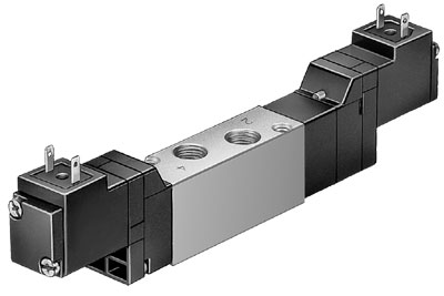 Распределитель с электроуправлением Festo MEH-5/3G-1/8-P-B, арт. 173141, тип резьбы G, тип управления Электромагнитное — фото товара