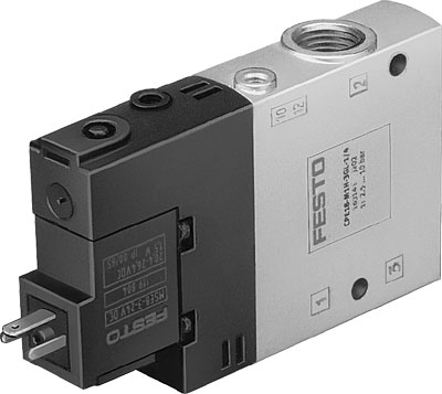 Распределитель с электроуправлением Festo CPE18-M1H-3OLS-1/4, арт. 163144, резьба Наружная резьба, тип резьбы G — фото товара