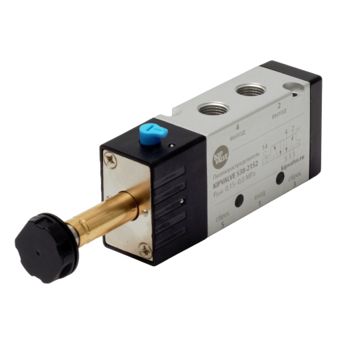 Пневмораспределитель с электроуправлением KIPVALVE 538-21, арт. 538-2152, тип управления Электромагнитное, рабочая среда Сжатый воздух — фото товара