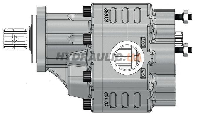 Гидронасос шестеренный Kazel ISO GANI TDM 73 LEFT (GT40073SF111) 1-я секция тандема | 73 см³ L